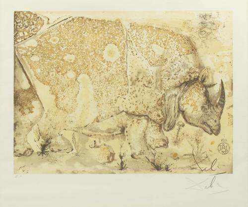 SALVADOR DALÍ I DOMÈNECH (1904-1989), Rinoceronte., Litogra