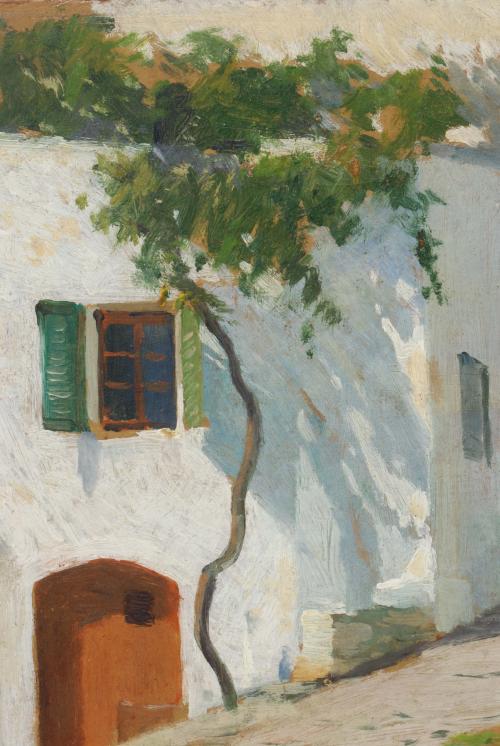 ELISEU MEIFRÉN ROIG (1859-1940), "El portal-Cadaqués"., Óle