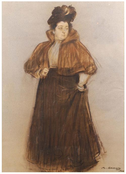 RAMÓN CASAS I CARBÓ (1866-1932), "Retrato de la Sra. Marian