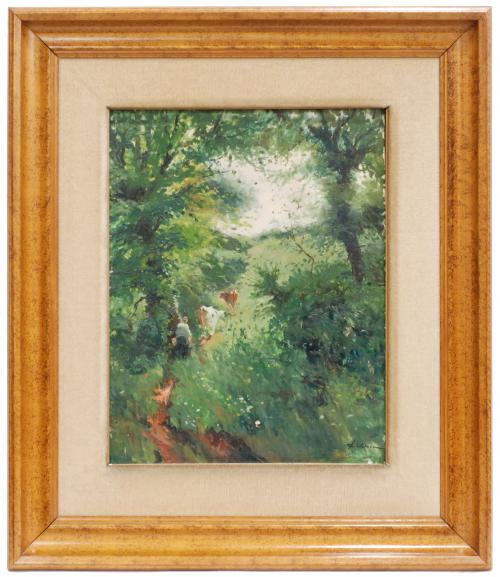 JOSEP COLOMER (1935-2002)Paisaje con vacasÓleo sobre lienzo