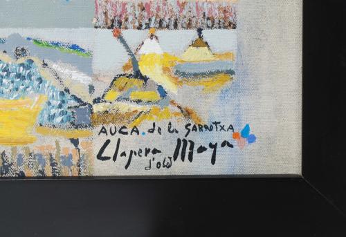 JOAN CLAPERA MAYA (1931-2008), "Auca de la Garrotxa"., Óleo