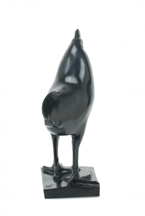 FRANÇOIS POMPON (1855-1933), "Coq"., Bronce de pátina negra