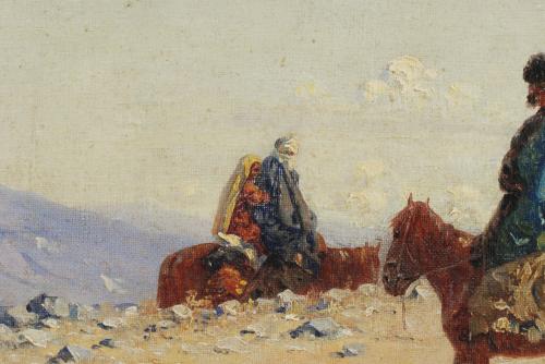 RICHARD K. ZOMMER (1866-1939), Jinetes., Óleo sobre lienzo