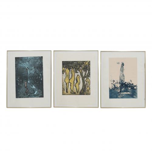 JORGE CASTILLO CASALDERREY (1933). SET OF 3 ENGRAVINGS