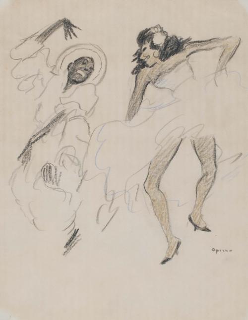RICARD OPISSO (1880-1966), "Dansant"., Lápices sobre papel.