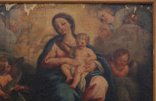 SPANISH SCHOOL, C17th "APPARITION OF THE VIRGIN  TO  SAINT