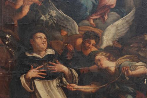 SPANISH SCHOOL, C17th "APPARITION OF THE VIRGIN  TO  SAINT