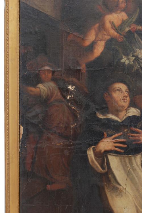 SPANISH SCHOOL, C17th "APPARITION OF THE VIRGIN  TO  SAINT
