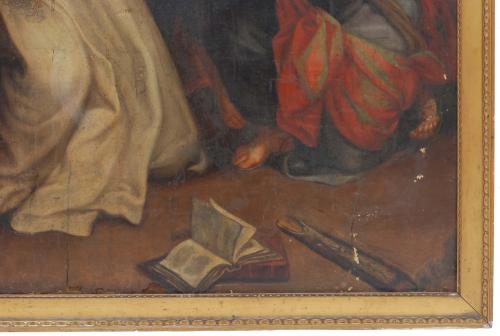 SPANISH SCHOOL, C17th "APPARITION OF THE VIRGIN  TO  SAINT