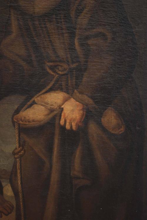 17TH. CENTURY SPANISH SCHOOL. "SAINT ANTHONY OF PADUA WITH 