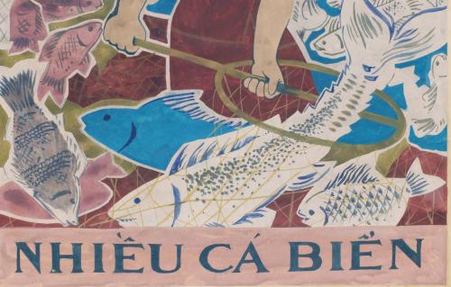 DUONG ANH (1953). CARTEL REVOLUCIONARIO VIETNAMITA . "Pesca