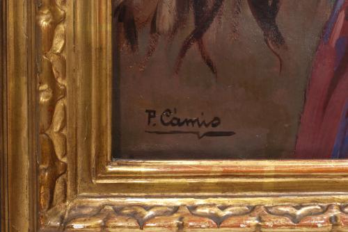 PEDRO GARCÍA CAMIO (1897-1963). "JOVEN CON GALLINA".