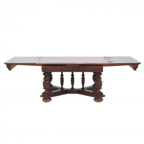 MESA DE SALÓN Y JUEGO DE SEIS SILLAS, PRIMERAS DÉCADAS SIGL
