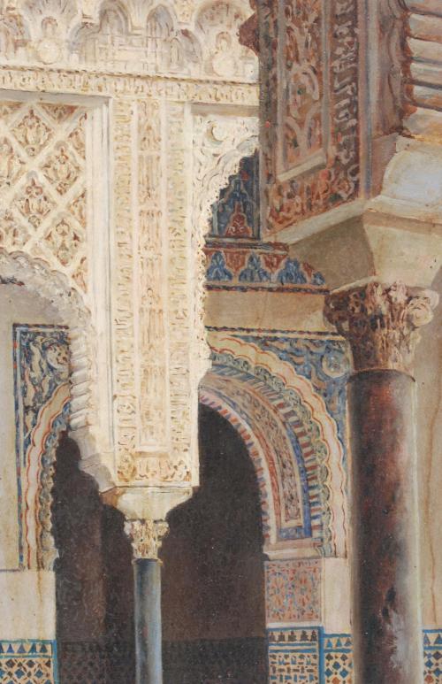 ENRIQUE ROLDÁN (XIX-XX)., "Patio del Alcazar de Sevilla".