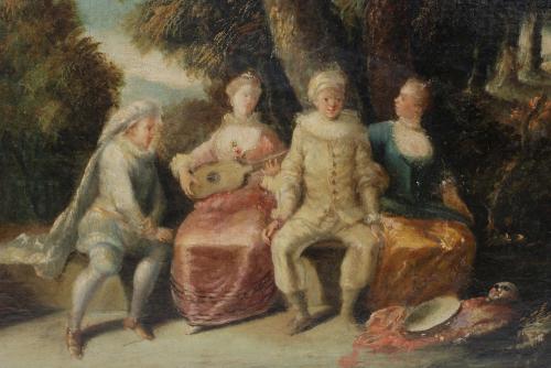 ATRIBUIDO A ANTOINE WATTEAU (1684 - 1721)., Sin título., Ól