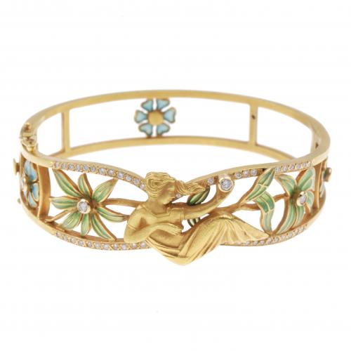 MASRIERA I CARRERAS PULSERA ESCLAVA ESTILO MODERNISTA.