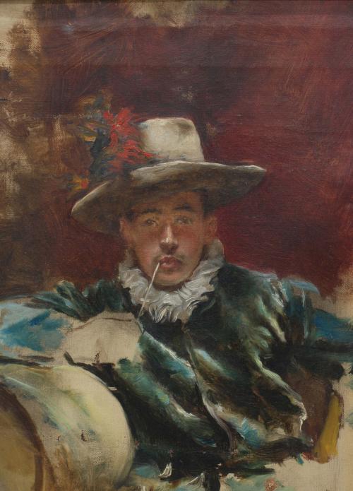 ROMÁN RIBERA (1848-1935)., Boceto, Óleo sobre lienzo.