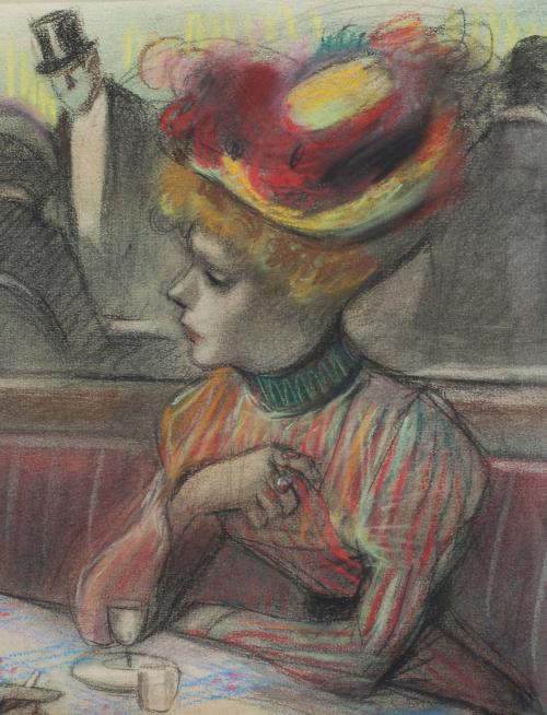 ALFRED OPISSO CARDONA (1907-1980)., "En el café".