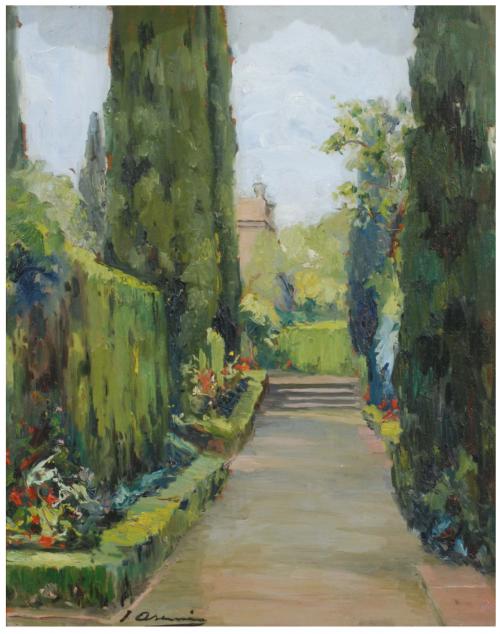 JOAQUÍM ASENSIO MARINÉ (1890-1961)., "Jardín".