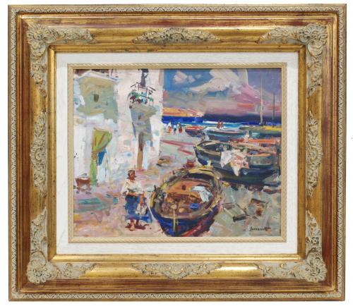 JOSEP SERRASANTA (1916-1998). "Cadaqués".