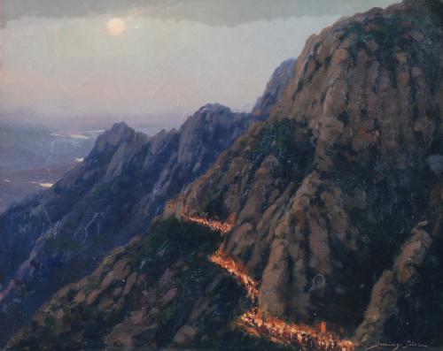 DOMINGO SOLER (1871- 1951)., "Procesión a Montserrat".