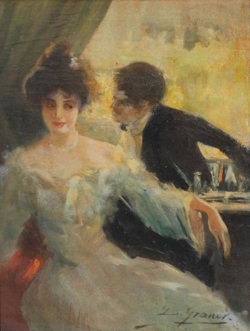 LLUÍS GRANER (1863-1929)., "Pareja Galante".