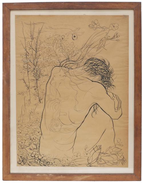 GREGORIO PRIETO MUÑOZ (1897-1992)., "Desnudo masculino".