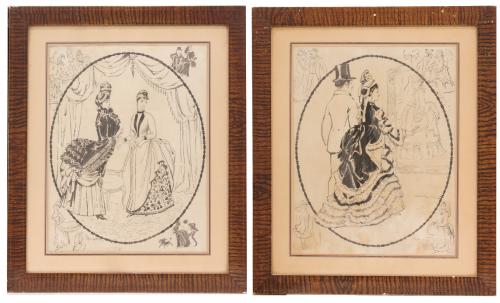 OLEGUER JUNYENT SANS (1876-1958). Pareja de dibujos.