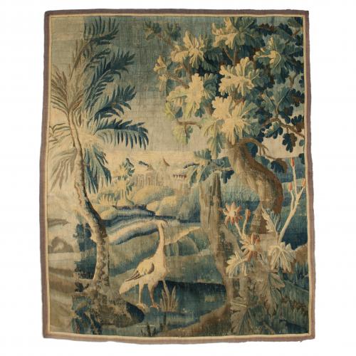 "LANDSCAPE" FRENCH AUBUSSON CARPET. C18TH