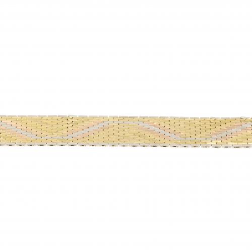 Pequeños eslabones en oro formando cenefa. Estampillado "Déposé". 18 cm. 24,1 gr.
