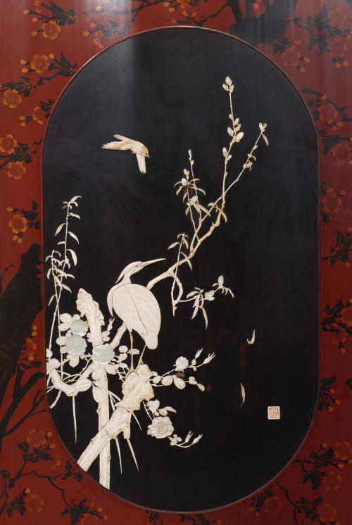 BIOMBO JAPONÉS DE DOS HOJAS, SIGLO XIX, PERIODO MEIJI.