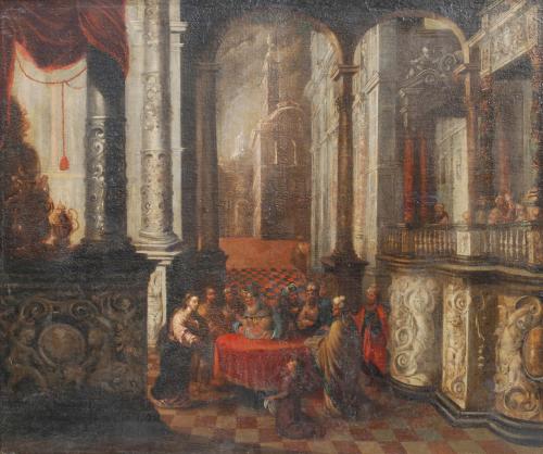 ESCUELA ITALIANA DEL SIGLO XVII-XVIII. "Presentación en el