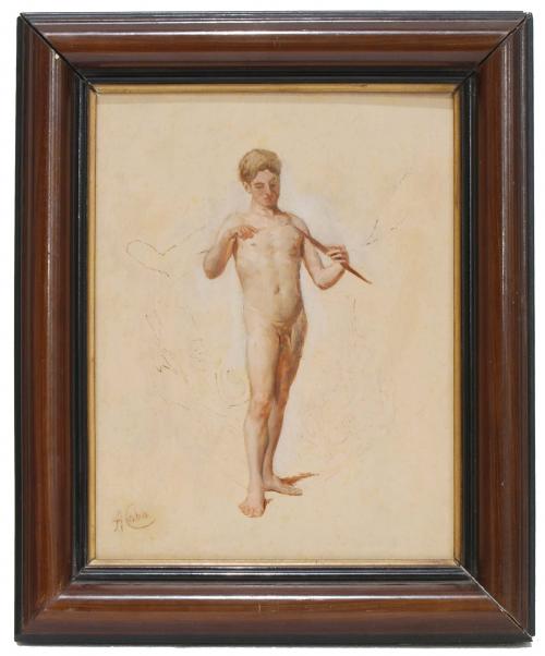 ANTONIO CABA CASAMITJANA (1838-1907). "Desnudo masculino".