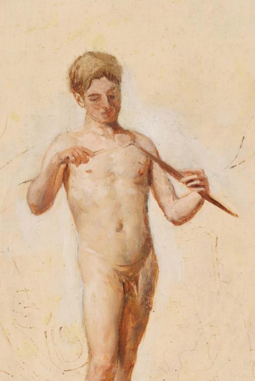 ANTONIO CABA CASAMITJANA (1838-1907). "Desnudo masculino".