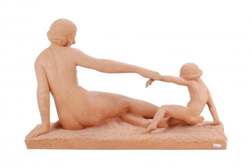MARCEL ANDRE BOURAINE (1886-1948) "Madre e hijo".