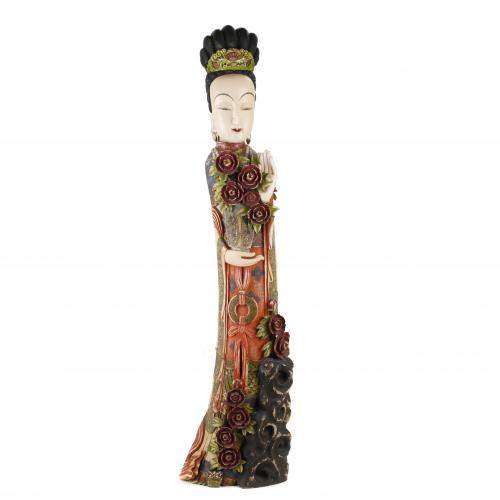 SCULPTURE OF LADY OF THE JAPANESE COURT, END C19th-EARLY C20th.