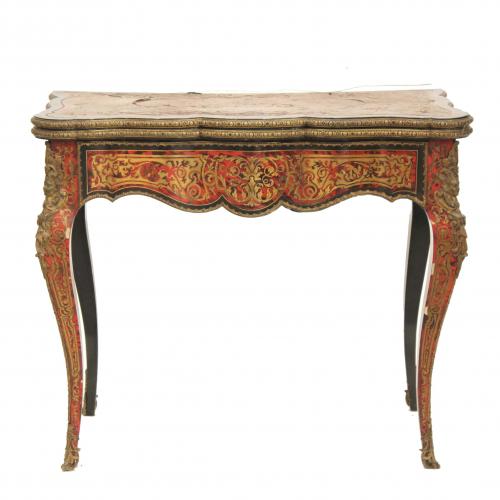 BOULLE CARD TABLE, 19TH CENTURY