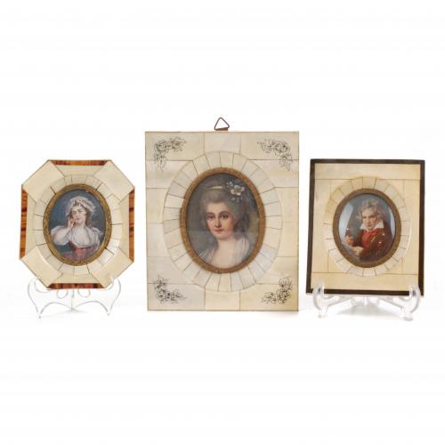 TRES MINIATURAS, SIGLO XIX