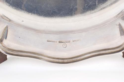 TWO ROUND SILVER TRAYS. 
