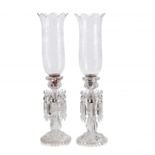 BACCARAT. PAREJA DE CANDELEROS EN CRISTAL, circa 1940.