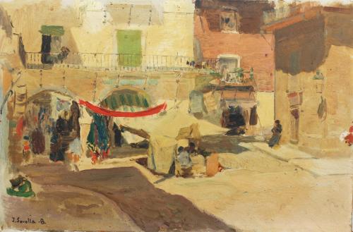 JOAQUÍN SOROLLA Y BASTIDA (1863-1923) "Patio".