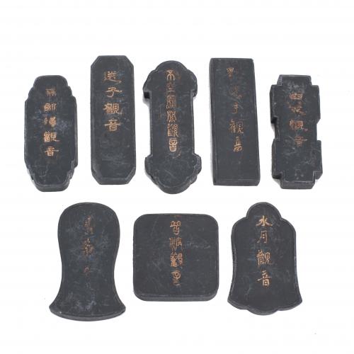 CONJUNTO DE OCHO PIEDRAS DE TINTAS, PRINCIPIOS DEL SIGLO XX.