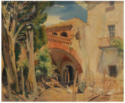 OLEGUER JUNYENT SANS (1876-1958). "Patio".