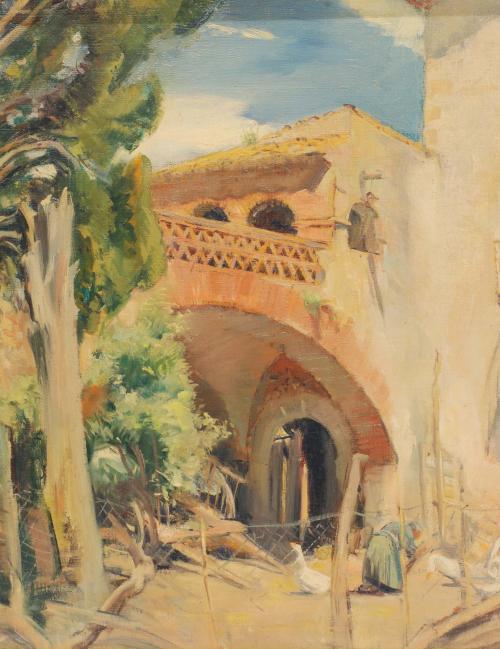 OLEGUER JUNYENT SANS (1876-1958). "Patio".