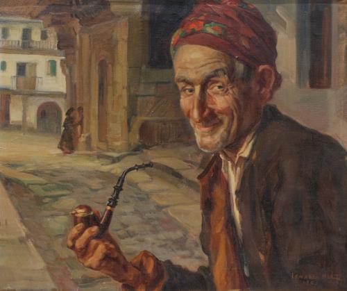 ISMAEL BLAT Y MONZO (1901-1976). "Retrato anciano".