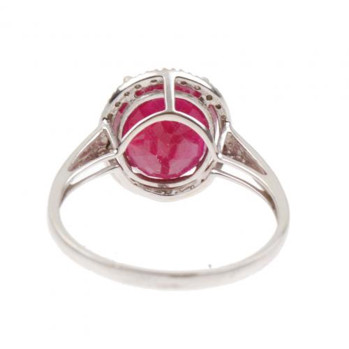 RING WITH ROSETTE OF RUBIES.