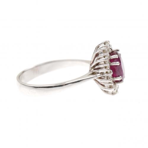 RUBY HALO RING.