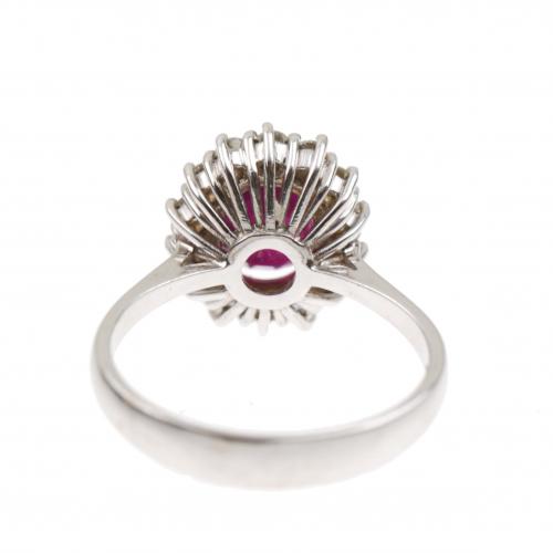 RUBY HALO RING.