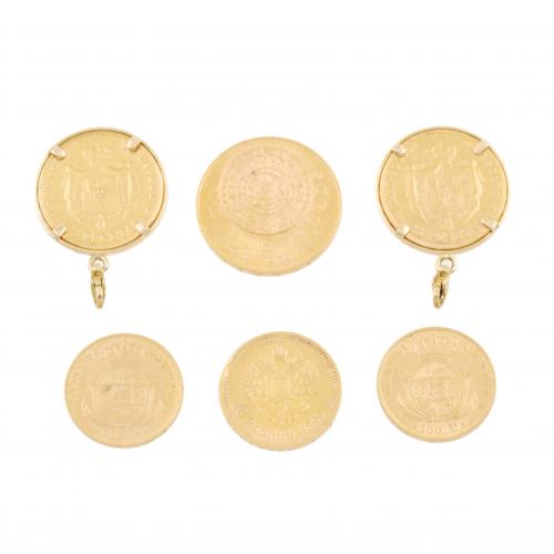 SEIS MONEDAS EN ORO.