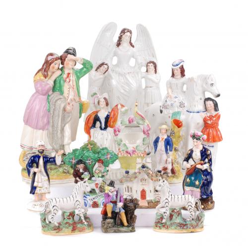 DOCE FIGURAS INGLESAS DE STAFFORDSHIRE, FINALES SIGLO XIX-  PRIMERAS DÉCADAS SIGLO XX